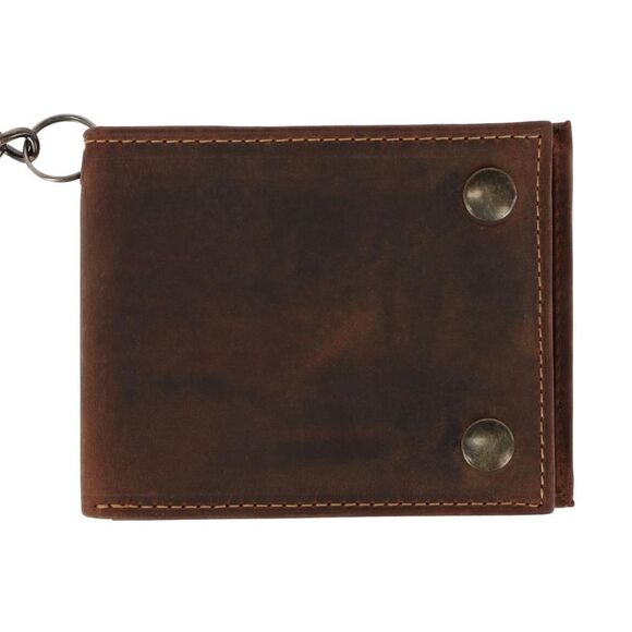 CTM Men's Leather Bifold Chain Wallet - Picture 3 of 5